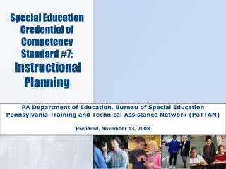 Special Education Credential of Competency Standard #7: Instructional Planning