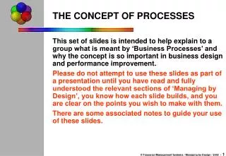 THE CONCEPT OF PROCESSES