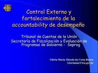 control externo y fortalecimiento de la accountability de desempe o