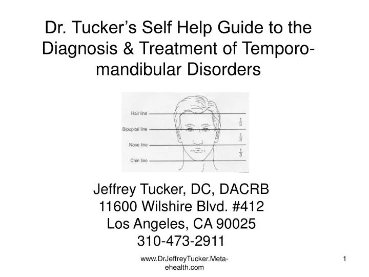 dr tucker s self help guide to the diagnosis treatment of temporo mandibular disorders