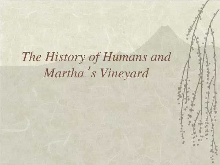 the history of humans and martha s vineyard