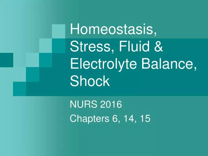 homeostasis stress fluid electrolyte balance shock
