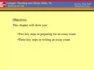 Part Two, Study Skills Taking Essay Exams