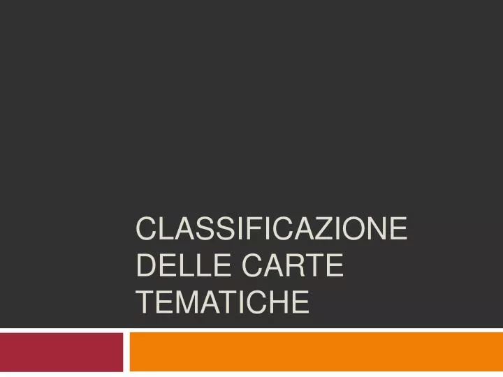 classificazione delle carte tematiche