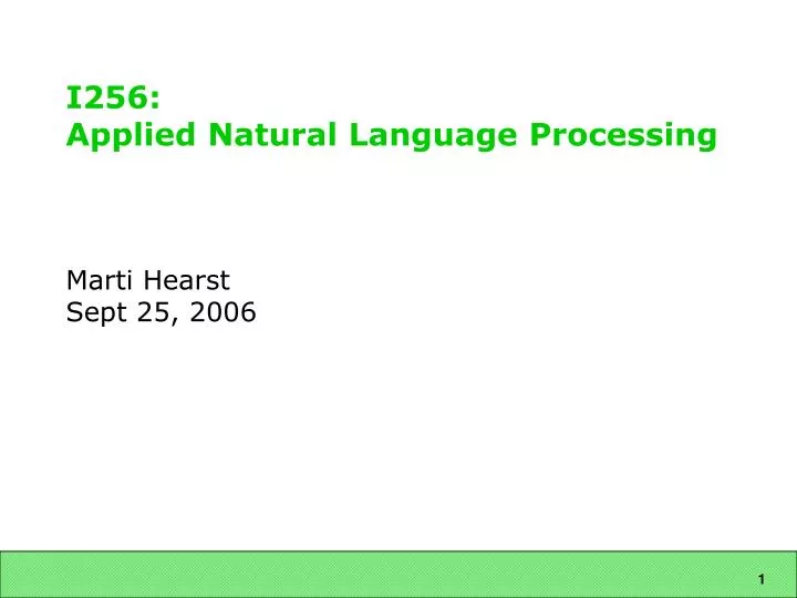 i256 applied natural language processing