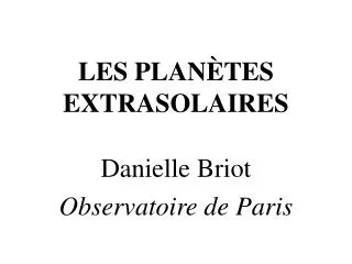 les plan tes extrasolaires