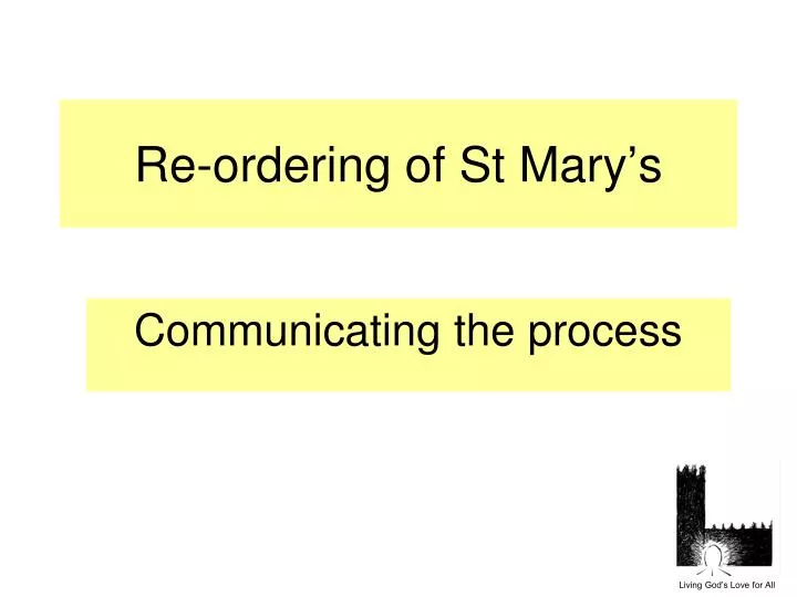 re ordering of st mary s