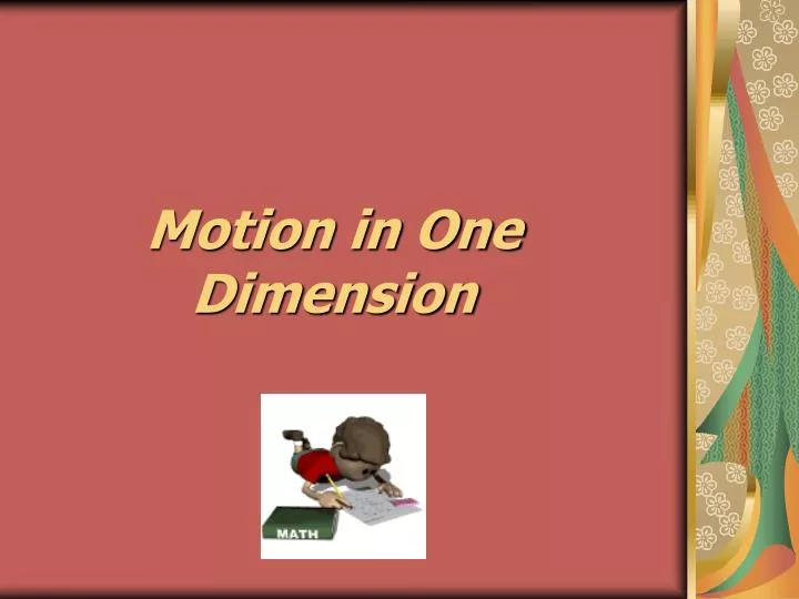 motion in one dimension