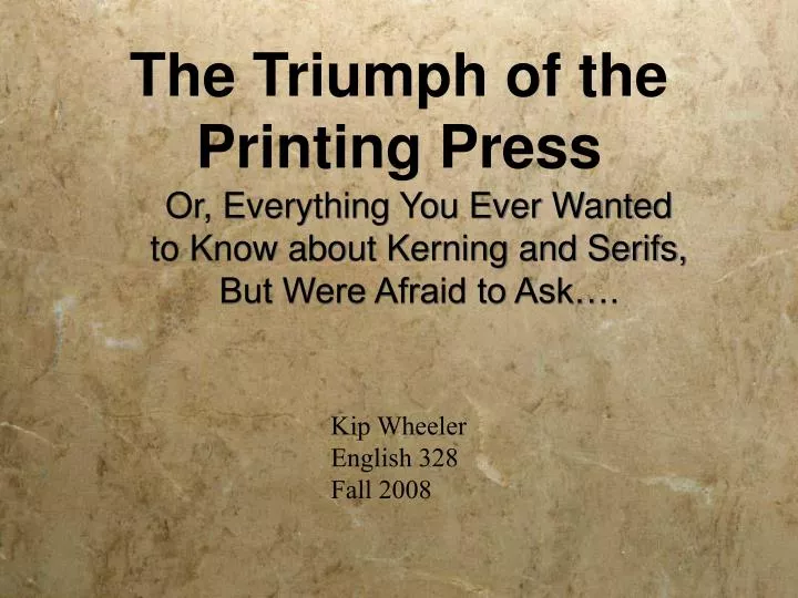 the triumph of the printing press