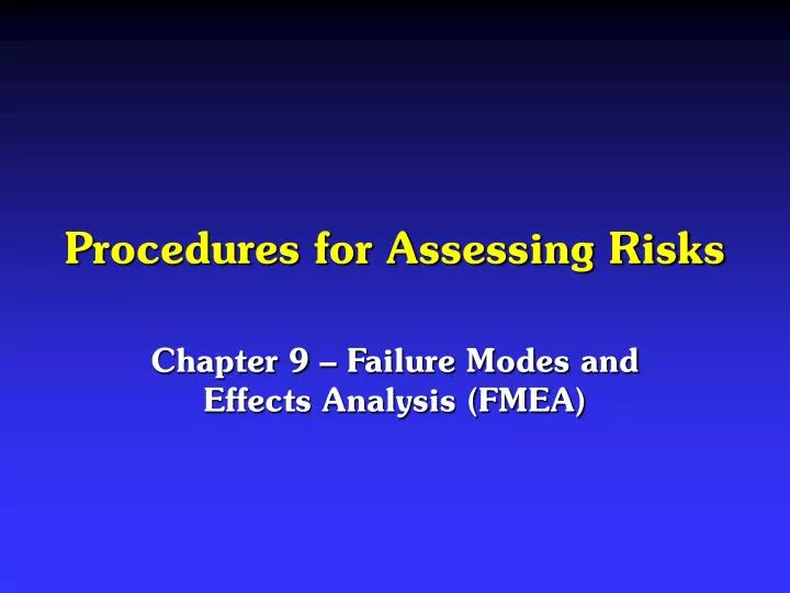 procedures for assessing risks