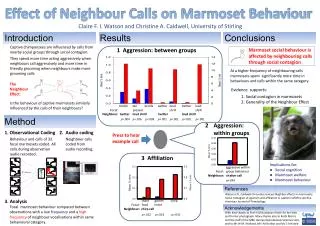 Effect of Neighbour Calls on Marmoset Behaviour