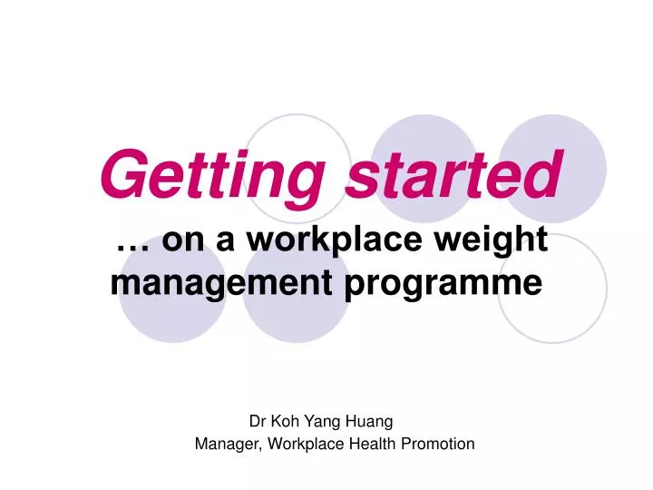 getting started on a workplace weight management programme