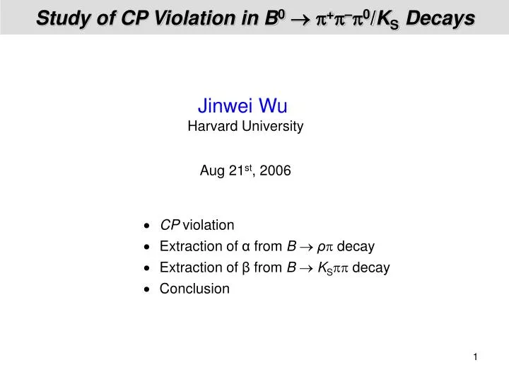 study of cp violation in b 0 0 k s decays