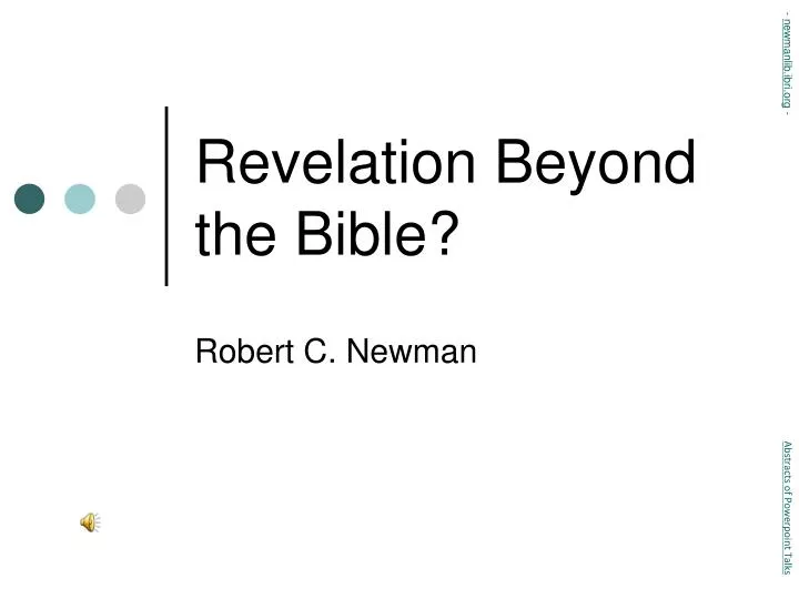 revelation beyond the bible