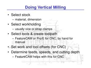 Doing Vertical Milling