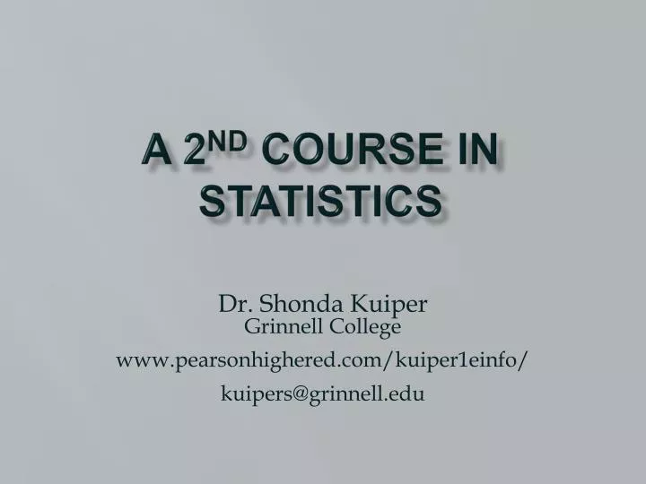 a 2 nd course in statistics