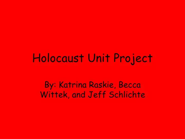 holocaust unit project
