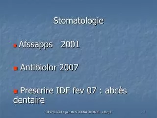 stomatologie