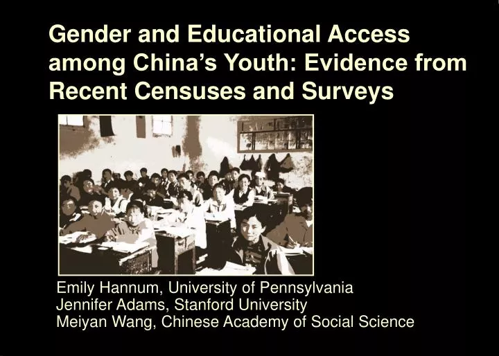 gender and educational access among china s youth evidence from recent censuses and surveys