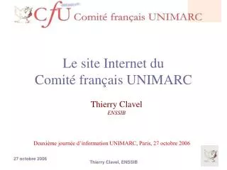 Le site Internet du Comité français UNIMARC
