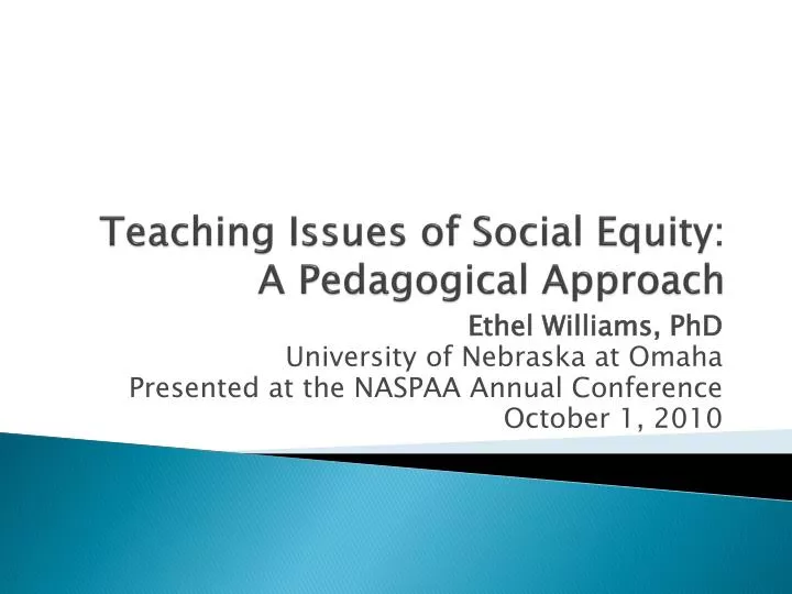 teaching issues of social equity a pedagogical approach