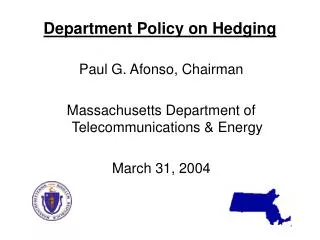 Department Policy on Hedging