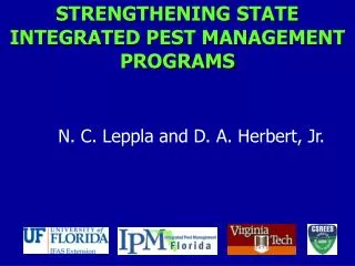 STRENGTHENING STATE INTEGRATED PEST MANAGEMENT PROGRAMS