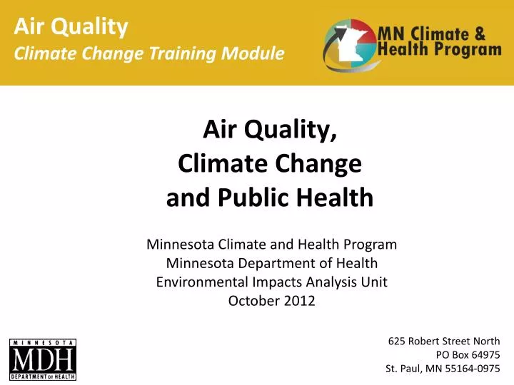 air quality climate change and public health