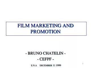 FILM MARKETING AND PROMOTION
