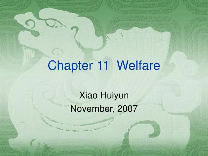 chapter 11 welfare