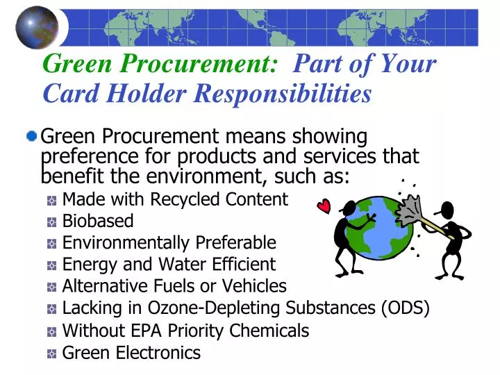 green procurement part of your card holder responsibilities