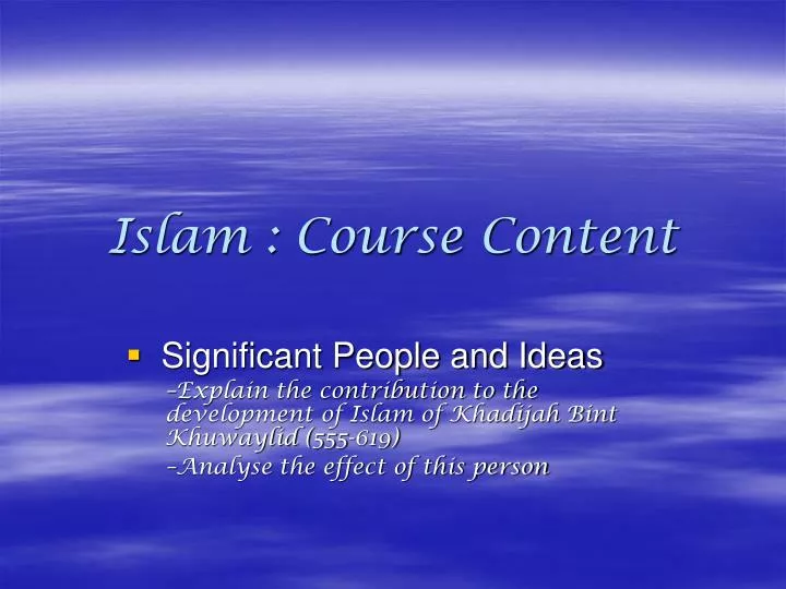 islam course content
