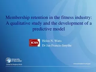 Membership retention in the fitness industry: A qualitative study and the development of a predictive model