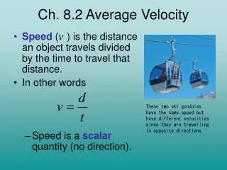 Ch. 8.2 Average Velocity
