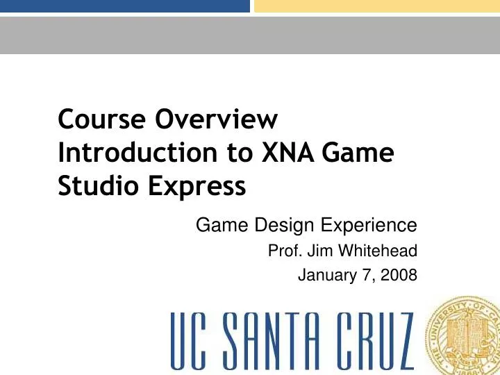 course overview introduction to xna game studio express