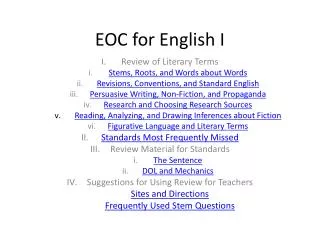 EOC for English I