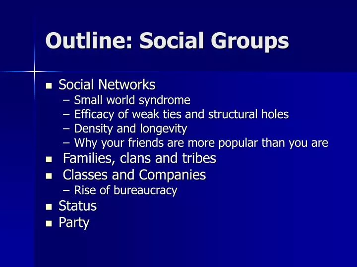 outline social groups