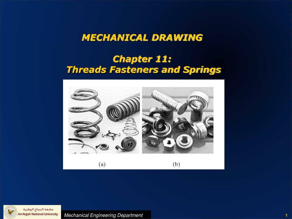 PPT - MECHANICAL DRAWING Chapter 11: Threads Fasteners and Springs ...