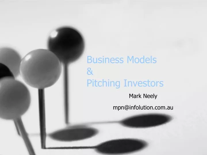 business models pitching investors