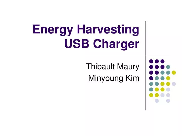 energy harvesting usb charger