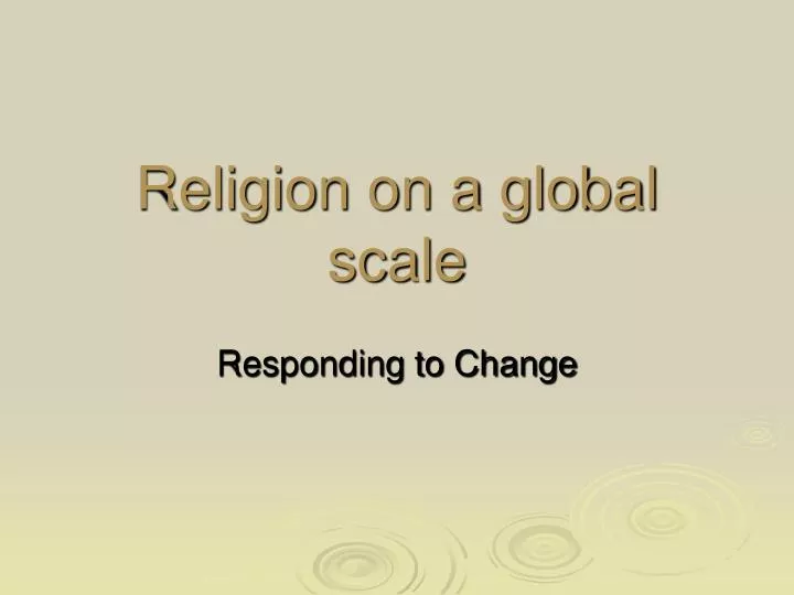 religion on a global scale
