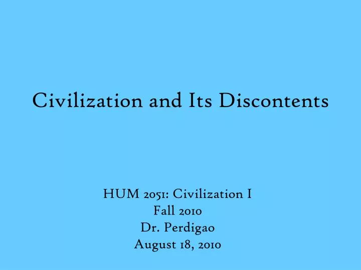 civilization and its discontents