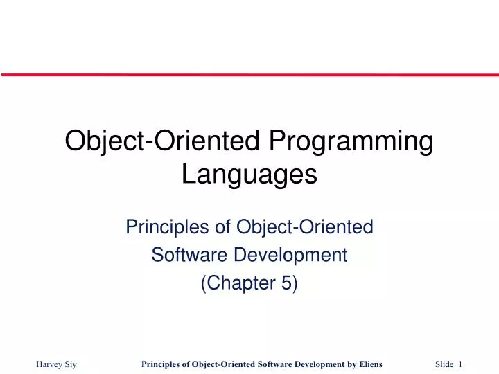 object oriented programming languages