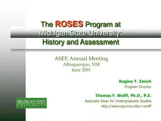The ROSES Program at Michigan State University: History and Assessment