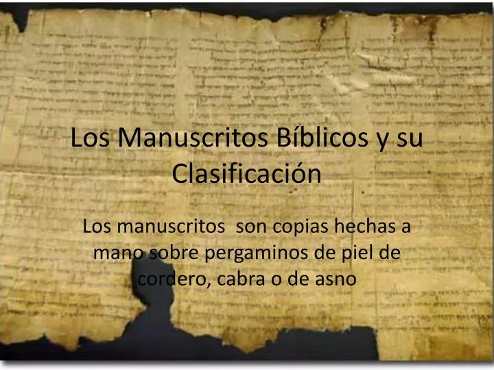 los manuscritos b blicos y su clasificaci n
