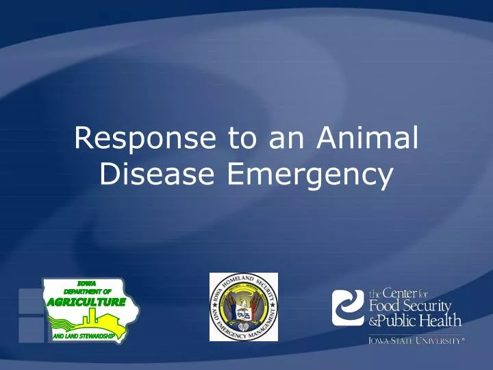 response to an animal disease emergency