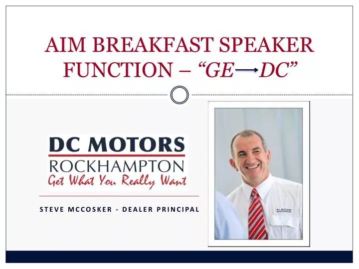 aim breakfast speaker function ge dc