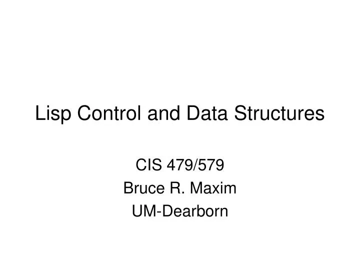 lisp control and data structures