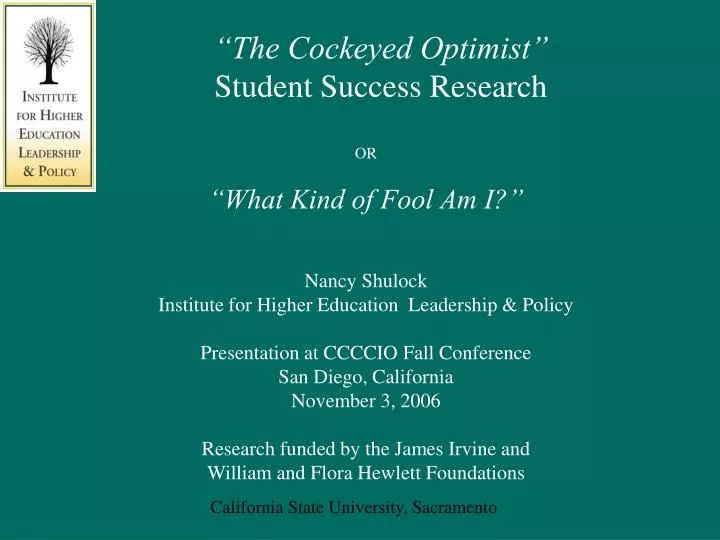 the cockeyed optimist student success research