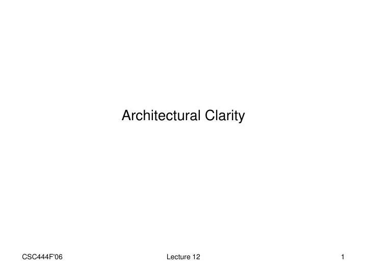 architectural clarity